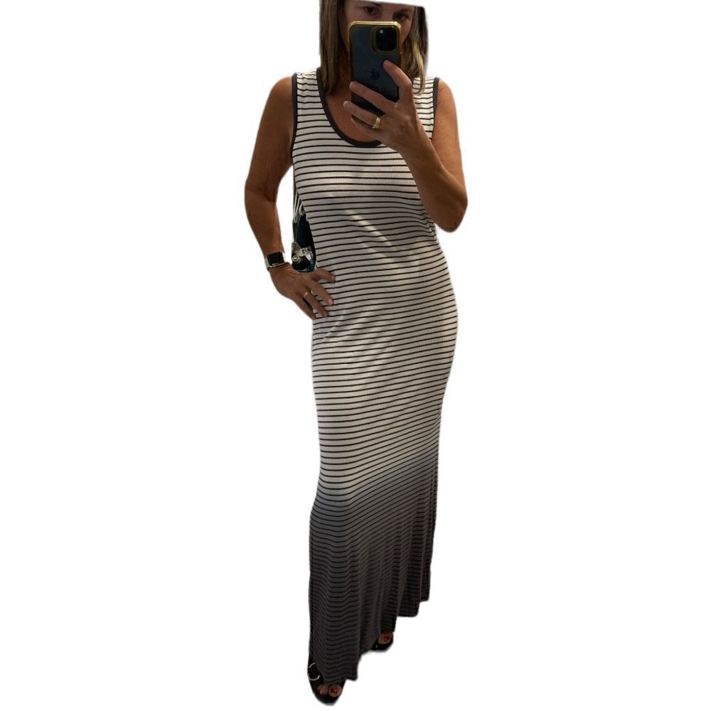 Lisa Rinna Dip Dye Stripes Sleeveless Maxi Dress.Size XSP - Picture 2 of 12